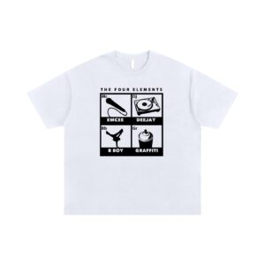 4 ELEMENTS [White] - Unisex Oversized Cotton T-Shirt