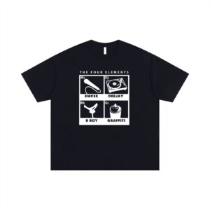 4 ELEMENTS [BLACK] - Unisex Oversized Cotton T-Shirt